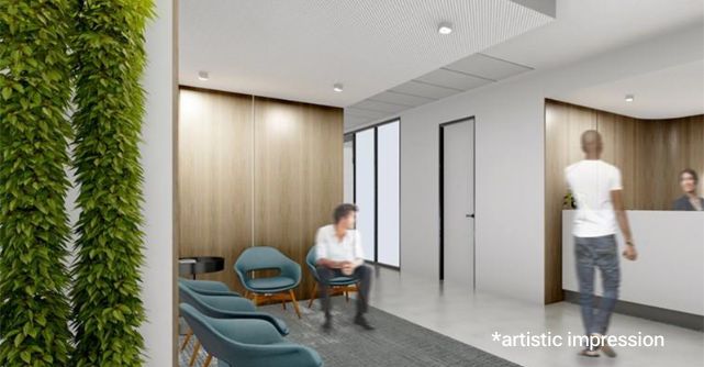 Rendering of inside of Medical Centre with patients